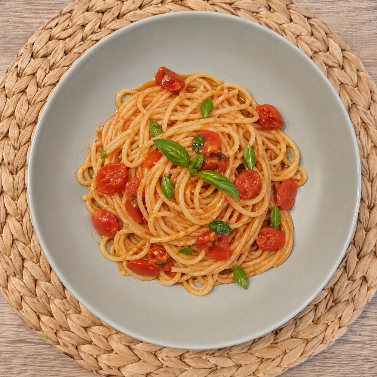 Spaghetti al Pomodoro Fresco e Basilico